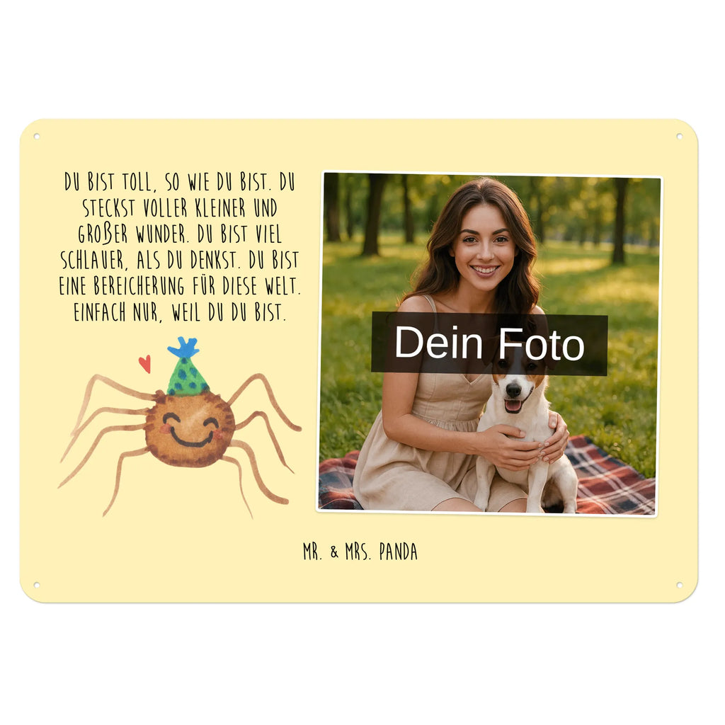 Personalisiertes Foto Blechschild Spinne Agathe Party
