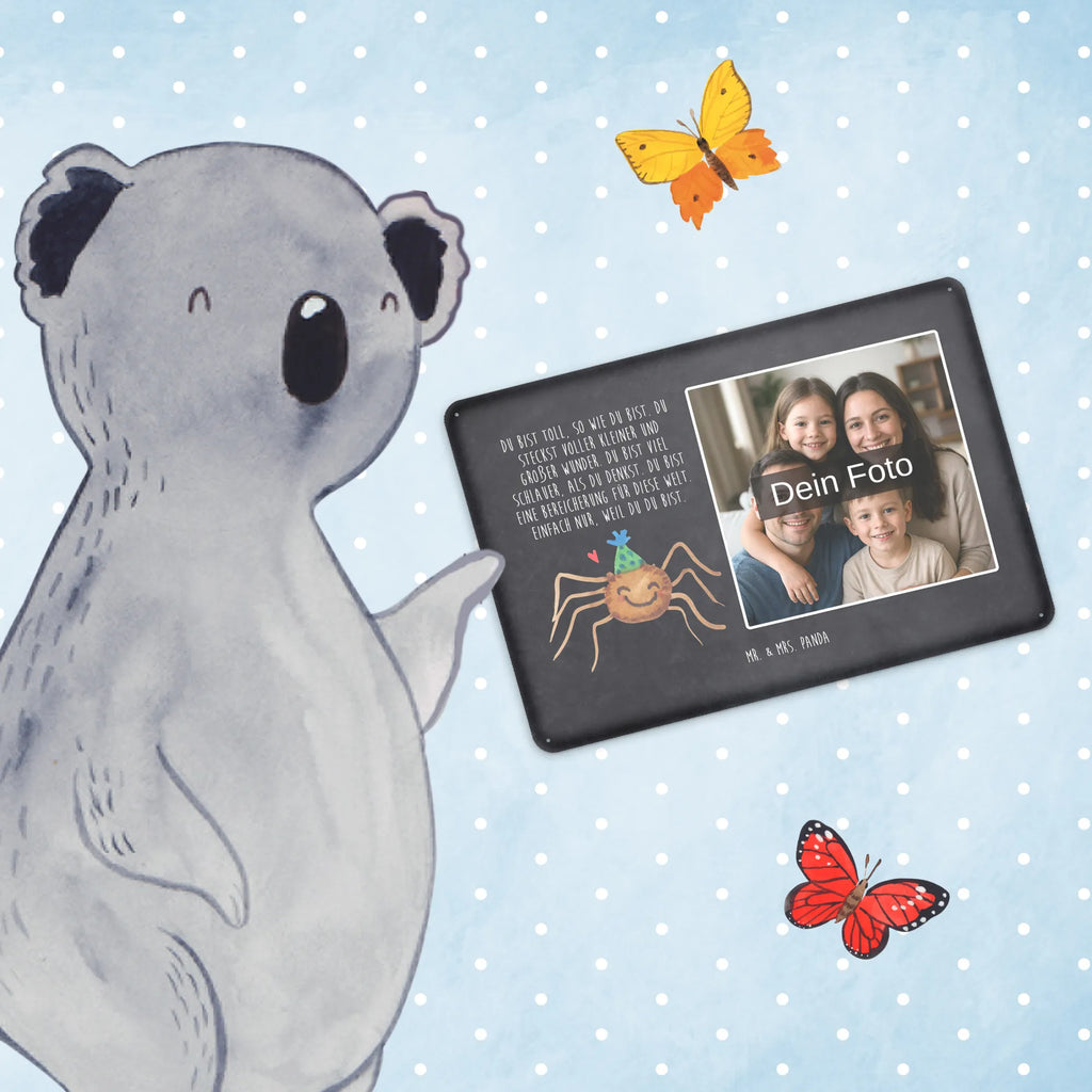 Personalisiertes Foto Blechschild Spinne Agathe Party
