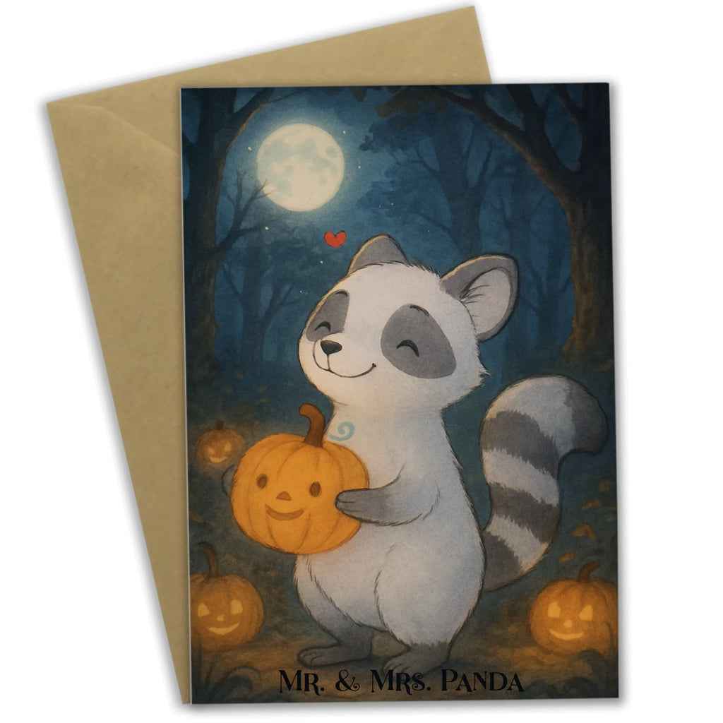 Grußkarte Waschbär Kürbis Design Grußkarte, Hochzeitskarte, Einladungskarte, Ansichtskarten, Karte, Geburtstagskarte, Glückwunschkarte, Klappkarte, Halloween, Deko, Martinssingen, Dekoration, Geschenke, Schenken, Kürbis, Waschbär, Süßes sonst gibt's saures, Trick or Treat, Halloween Deko