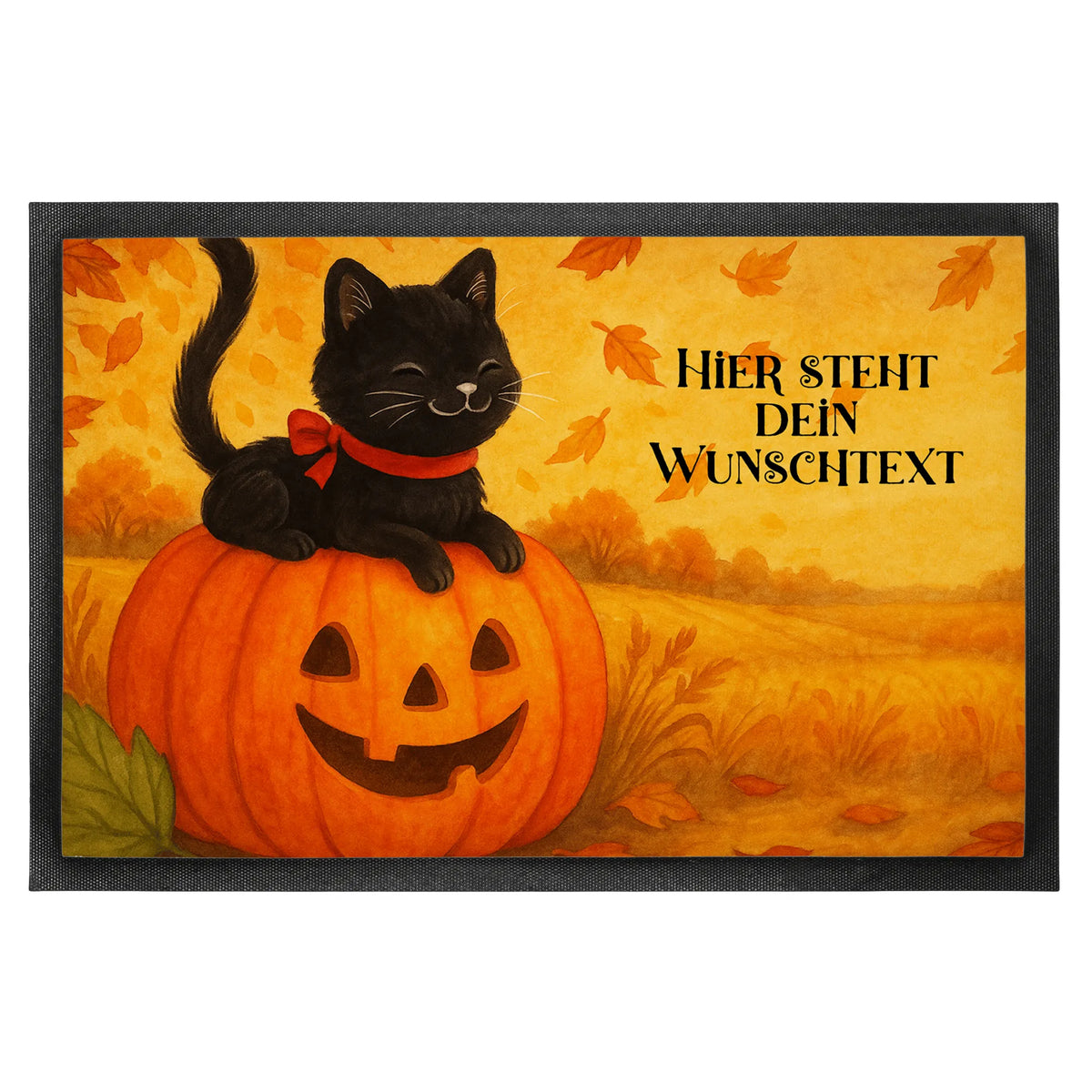 Personalized doormat Black Cat Design giving, decor, decoration, Martin singing, gifts