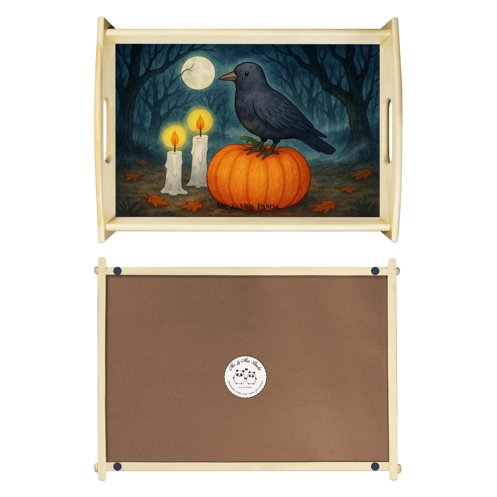 Serviertablett Krähe Halloween Design Dekotablett, Holztablett, Serviertablett, Tablett, Frühstückstablett, Küchentablett, Halloween, Deko, Martinssingen, Dekoration, Geschenke, Schenken