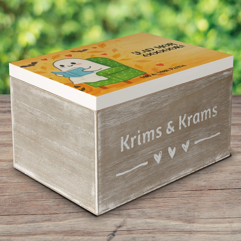 Skrzynia drewniana duch książka Design Holzkiste, Kiste, Schatzkiste, Truhe, Schatulle, XXL, Erinnerungsbox, Erinnerungskiste, Dekokiste, Aufbewahrungsbox, Geschenkbox, Geschenkdose, Halloween, Deko, Martinssingen, Dekoration, Geschenke, Schenken, Gespenst, Buch, Herbst, gemütlich