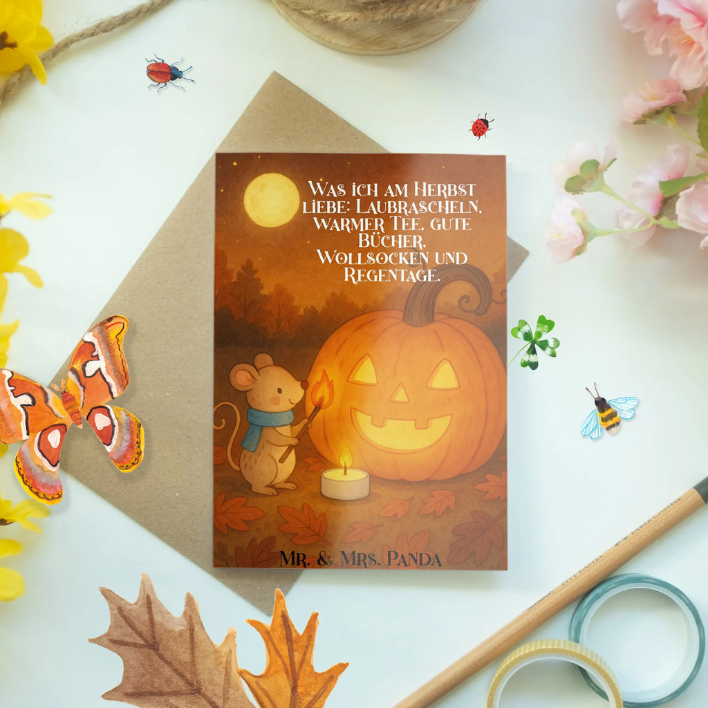 Grußkarte Kürbis Maus Design Geburtstagskarte, Glückwunschkarte, Ansichtskarten, Einladungskarte, Karte, Hochzeitskarte, Grußkarte, Klappkarte, Halloween, Deko, Martinssingen, Dekoration, Geschenke, Schenken, Trick or Treat, Süßes sonst gibt's saures, Kerzen, Kürbis, Maus, Halloween Deko