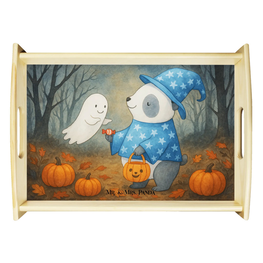 Tablett Panda Zauberer Design Dekotablett, Küchentablett, Frühstückstablett, Serviertablett, Tablett, Holztablett, Halloween, Deko, Martinssingen, Dekoration, Geschenke, Schenken, Trick or Treat, Zauberer, Panda, Gespenst, Halloween Deko, Süßes sonst gibt's saures