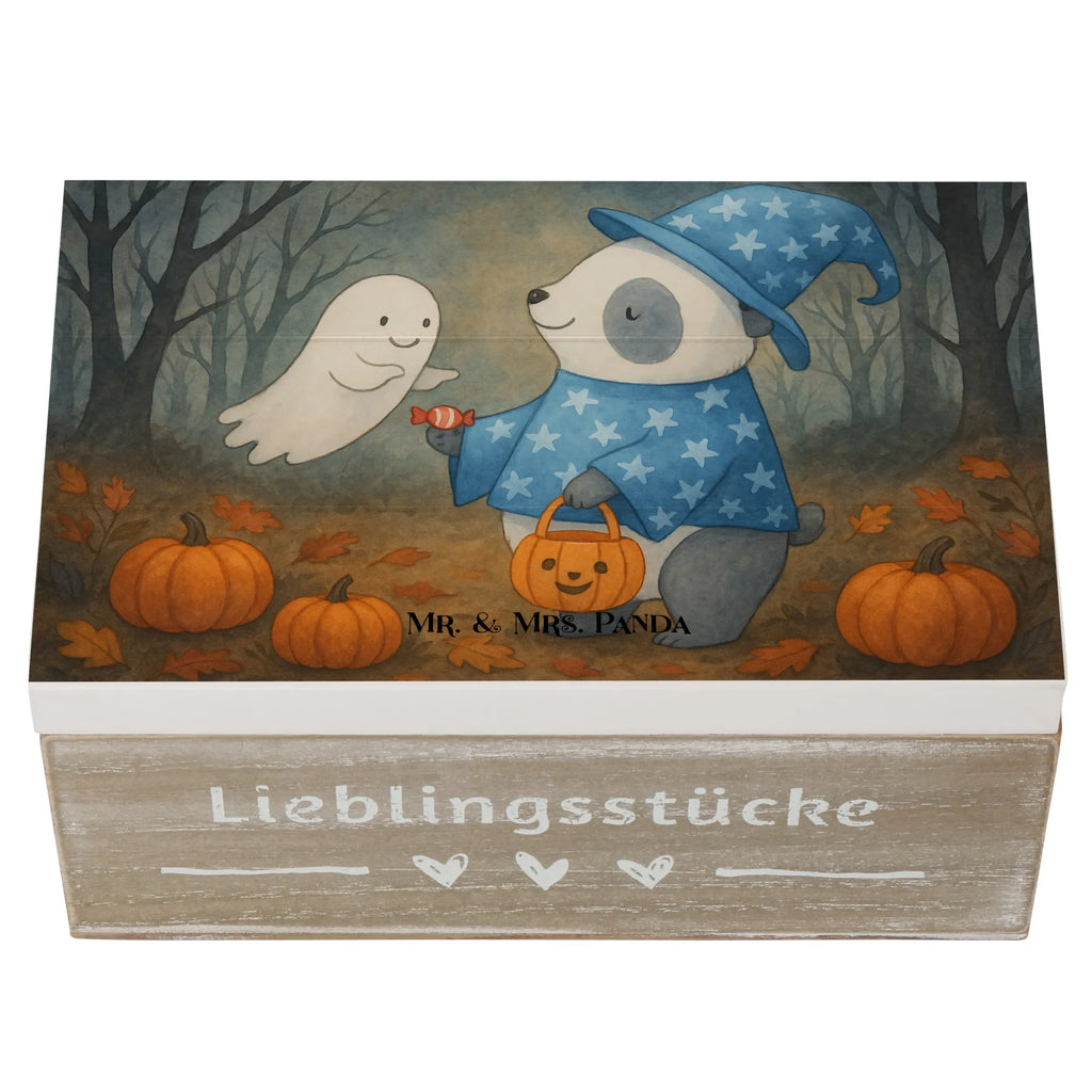 Holzkiste Panda Zauberer Design Kiste, Geschenkbox, Schatzkiste, XXL, Truhe, Aufbewahrungsbox, Holzkiste, Geschenkdose, Erinnerungsbox, Dekokiste, Erinnerungskiste, Schatulle, Halloween, Deko, Martinssingen, Dekoration, Geschenke, Schenken, Gespenst, Halloween Deko, Süßes sonst gibt's saures, Zauberer, Panda, Trick or Treat