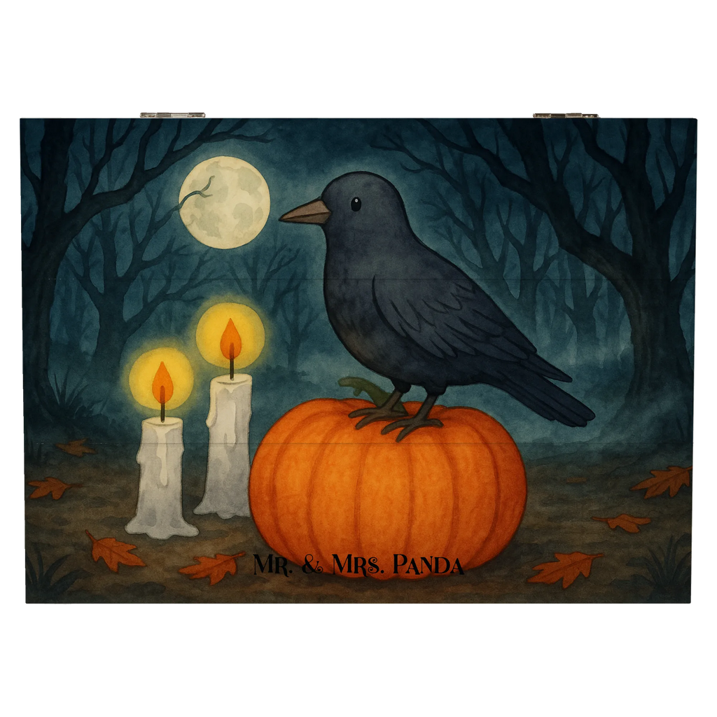 Holzkiste Krähe Halloween Design Geschenkbox, Geschenkdose, Holzkiste, Erinnerungskiste, XXL, Kiste, Schatulle, Schatzkiste, Dekokiste, Aufbewahrungsbox, Erinnerungsbox, Truhe, Halloween, Deko, Martinssingen, Dekoration, Geschenke, Schenken