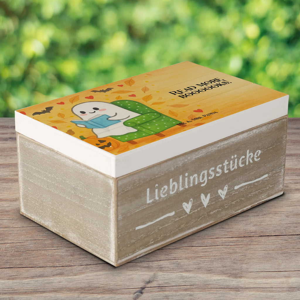 Skrzynia drewniana duch książka Design Holzkiste, Kiste, Schatzkiste, Truhe, Schatulle, XXL, Erinnerungsbox, Erinnerungskiste, Dekokiste, Aufbewahrungsbox, Geschenkbox, Geschenkdose, Halloween, Deko, Martinssingen, Dekoration, Geschenke, Schenken, Gespenst, Buch, Herbst, gemütlich