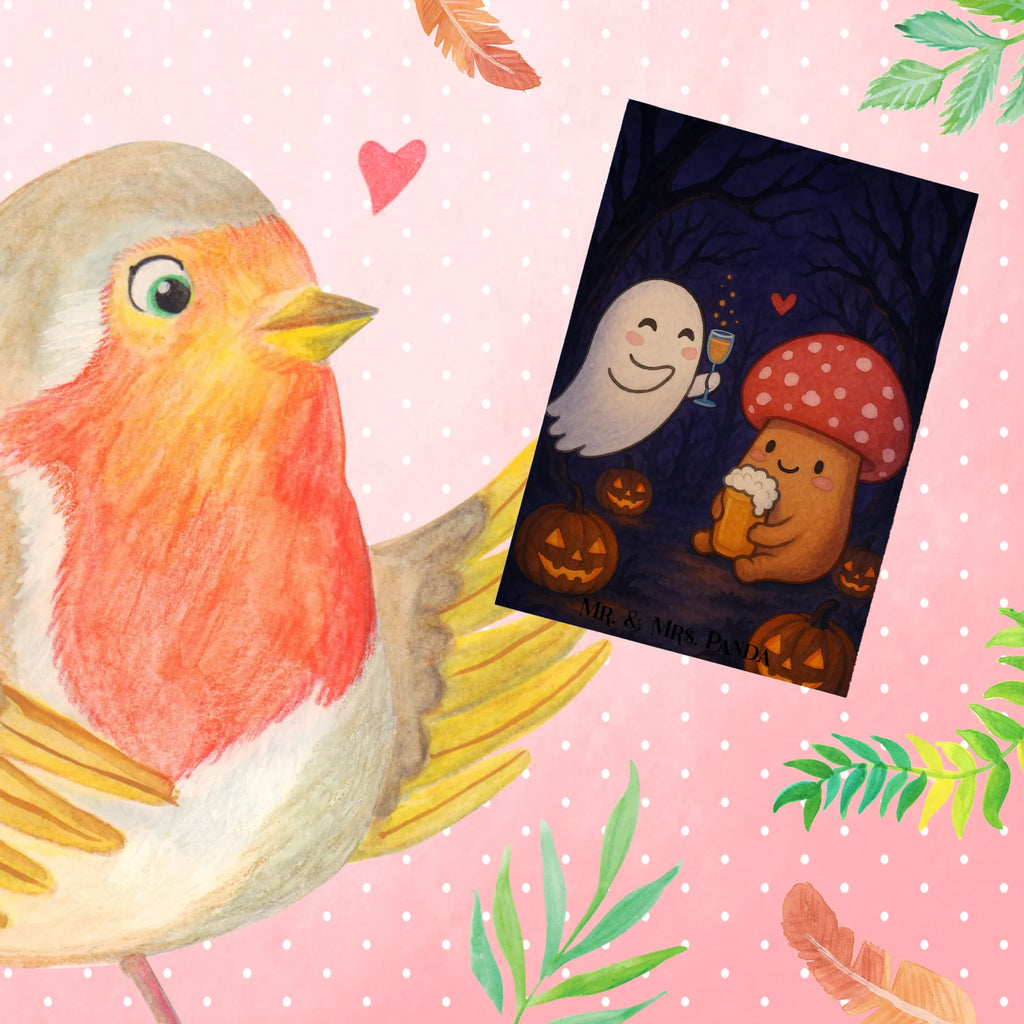 Grußkarte Gespenst  Prost  Design Grußkarte, Einladungskarte, Hochzeitskarte, Glückwunschkarte, Ansichtskarten, Klappkarte, Geburtstagskarte, Karte, Halloween, Deko, Martinssingen, Dekoration, Geschenke, Schenken, Fliegenpilz, Pils, Gespenst, Sekt, Bier