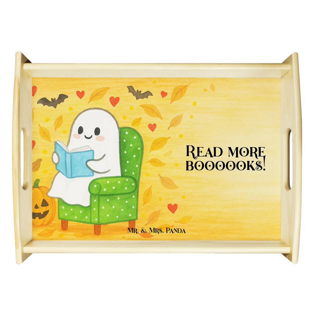 Serving tray Ghost Book Design Serviertablett, Tablett, Holztablett, Küchentablett, Dekotablett, Frühstückstablett, Halloween, Deko, Martinssingen, Dekoration, Geschenke, Schenken, Gespenst, Buch, Herbst, gemütlich