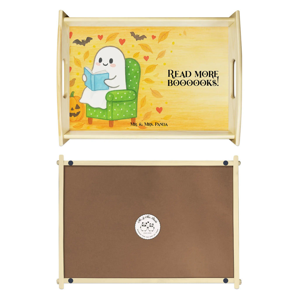 Serving tray Ghost Book Design Serviertablett, Tablett, Holztablett, Küchentablett, Dekotablett, Frühstückstablett, Halloween, Deko, Martinssingen, Dekoration, Geschenke, Schenken, Gespenst, Buch, Herbst, gemütlich