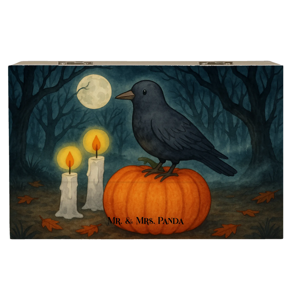 Holzkiste Krähe Halloween Design Geschenkbox, Geschenkdose, Holzkiste, Erinnerungskiste, XXL, Kiste, Schatulle, Schatzkiste, Dekokiste, Aufbewahrungsbox, Erinnerungsbox, Truhe, Halloween, Deko, Martinssingen, Dekoration, Geschenke, Schenken