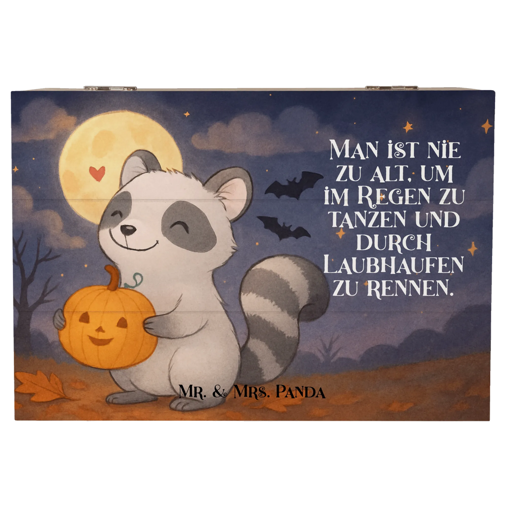 Holzkiste Waschbär Kürbis Design Erinnerungsbox, Holzkiste, Geschenkbox, Geschenkdose, Schatulle, Dekokiste, Erinnerungskiste, XXL, Truhe, Aufbewahrungsbox, Kiste, Schatzkiste, Halloween, Deko, Martinssingen, Dekoration, Geschenke, Schenken, Waschbär, Trick or Treat, Kürbis, Süßes sonst gibt's saures, Halloween Deko