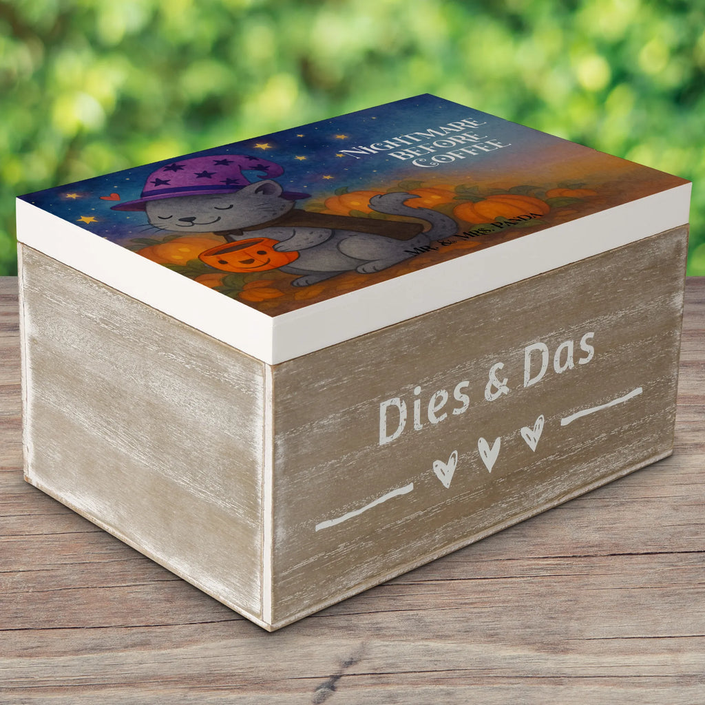 Holzkiste Kater Kaffee Design Erinnerungskiste, Holzkiste, Truhe, Aufbewahrungsbox, Schatzkiste, Geschenkdose, Geschenkbox, Kiste, XXL, Erinnerungsbox, Schatulle, Dekokiste, Halloween, Deko, Martinssingen, Dekoration, Geschenke, Schenken, Hexe, Magie, Kater, Kaffee