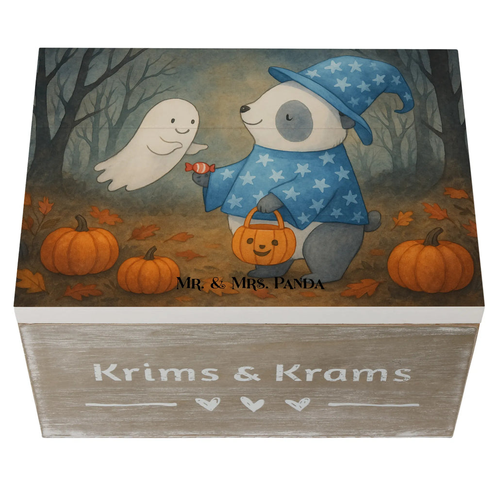 Holzkiste Panda Zauberer Design Kiste, Geschenkbox, Schatzkiste, XXL, Truhe, Aufbewahrungsbox, Holzkiste, Geschenkdose, Erinnerungsbox, Dekokiste, Erinnerungskiste, Schatulle, Halloween, Deko, Martinssingen, Dekoration, Geschenke, Schenken, Gespenst, Halloween Deko, Süßes sonst gibt's saures, Zauberer, Panda, Trick or Treat