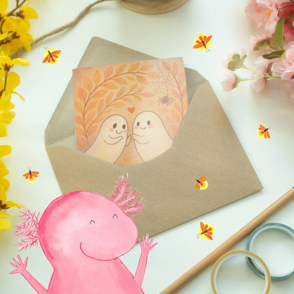 Grußkarte Gespenster  Liebe  Design Glückwunschkarte, Einladungskarte, Grußkarte, Ansichtskarten, Klappkarte, Geburtstagskarte, Karte, Hochzeitskarte, Halloween, Deko, Martinssingen, Dekoration, Geschenke, Schenken, Gespenst, Verliebt, Paar