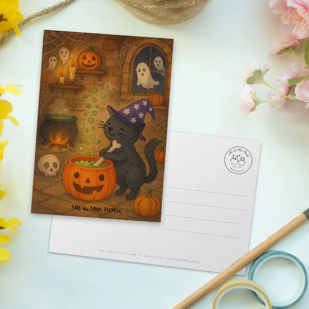 Postkarte Kater Hexenkessel Design Einladungskarte, Karte, Dankeskarte, Ansichtskarten, Ansichtskarte, Geschenkkarte, Geburtstagskarte, Einladung Geburtstag, Postkarte, Einladung, Grußkarte, Einladungskarten Geburtstag, Halloween, Deko, Martinssingen, Dekoration, Geschenke, Schenken, Hexenkessel, Zaubertrank, Kater, Hexe, Zaubern