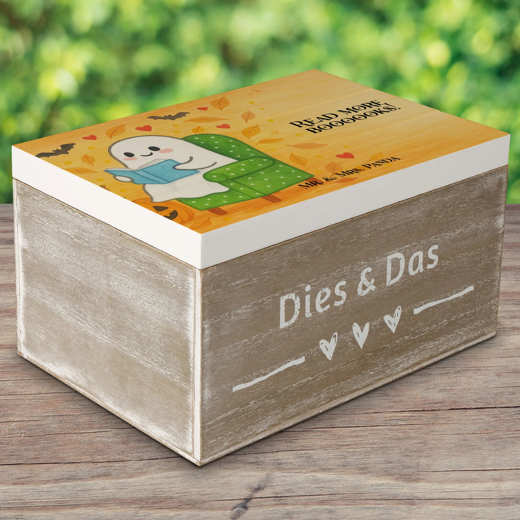 Skrzynia drewniana duch książka Design Holzkiste, Kiste, Schatzkiste, Truhe, Schatulle, XXL, Erinnerungsbox, Erinnerungskiste, Dekokiste, Aufbewahrungsbox, Geschenkbox, Geschenkdose, Halloween, Deko, Martinssingen, Dekoration, Geschenke, Schenken, Gespenst, Buch, Herbst, gemütlich
