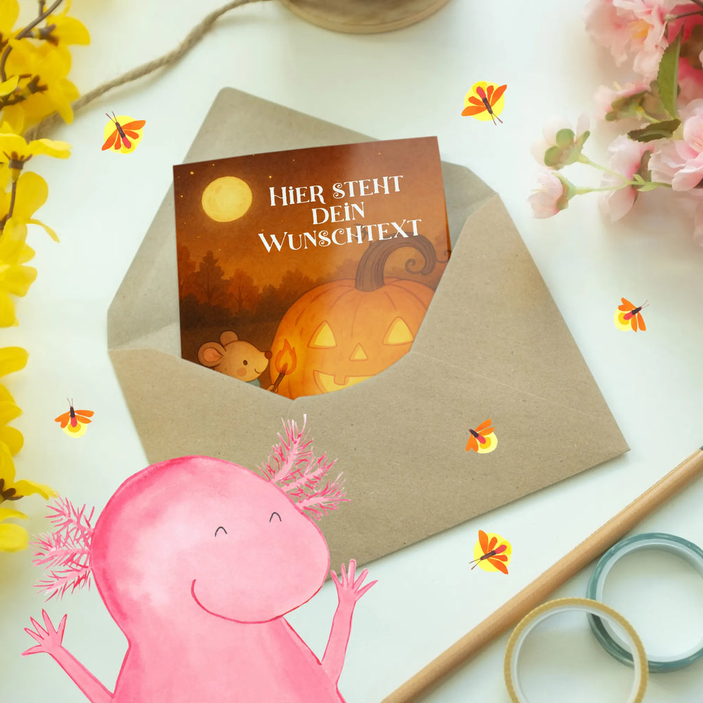 Personalisierte Grußkarte Kürbis Maus Design Personalisierte Geburtstagskarte, Grußkarten personalisiert, Personalisierte Glückwunschkarte, Grußkarte selbst gestalten, Personalisierte Hochzeitskarte, Personalisierte Karte, Grußkarte als Geldgeschenk, Personalisiertere Klappkarte, Grußkarte mit Namen, Personalisierte Einladungskarte, Grußkarte selber drucken, Grußkarte mit persönlichen Nachrichten, Personalisierte Grußkarte, Halloween, Deko, Martinssingen, Dekoration, Geschenke, Schenken, Kürbis, Kerzen, Trick or Treat, Halloween Deko, Süßes sonst gibt's saures, Maus
