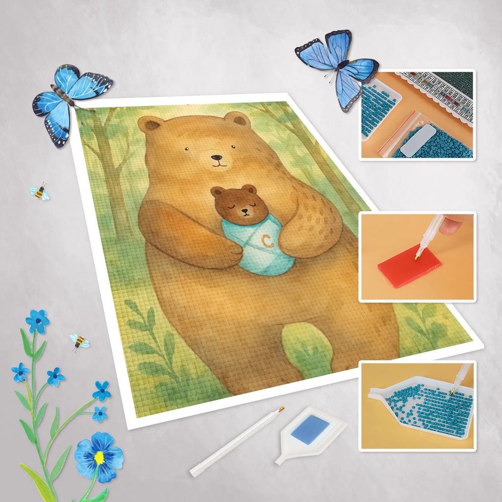 Diamond Painting Bär Baby Design Kristallbild, Kreativität, DIY, Diamond Painting, Teddy, Bär, Teddybär, Enkel, Geburtstag, Glückwunsch, Neffe, Geburt, Mutter, Baby, Enkelin, Täufling, Taufe, Eltern, Nichte