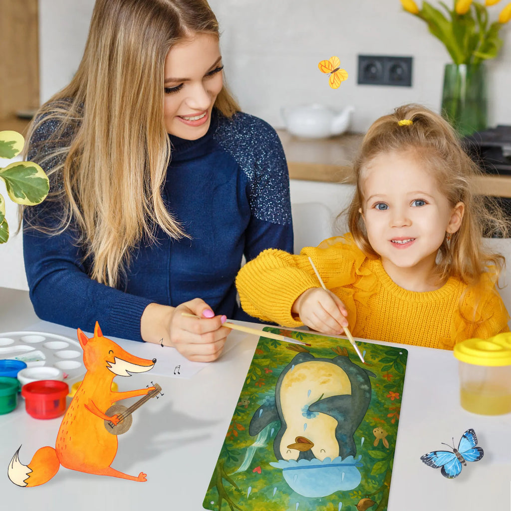 Metalowy szyld do malowania po numerach Pingwin Prysznic Design Pinguin