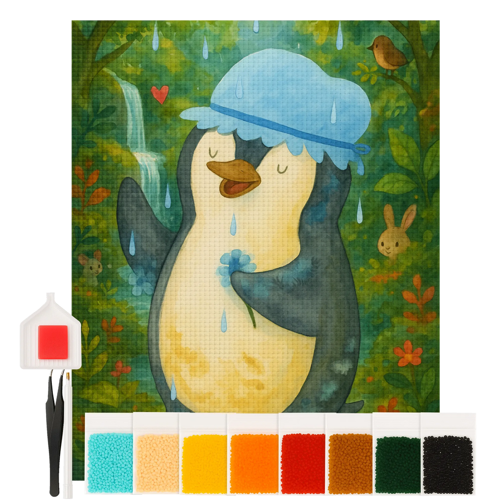 Diamond Painting Penguin have a shower Design Penguin, North Pole, Winter, Penguins, penguins, new start, shower, motivation, new beginning, life motto, being happy