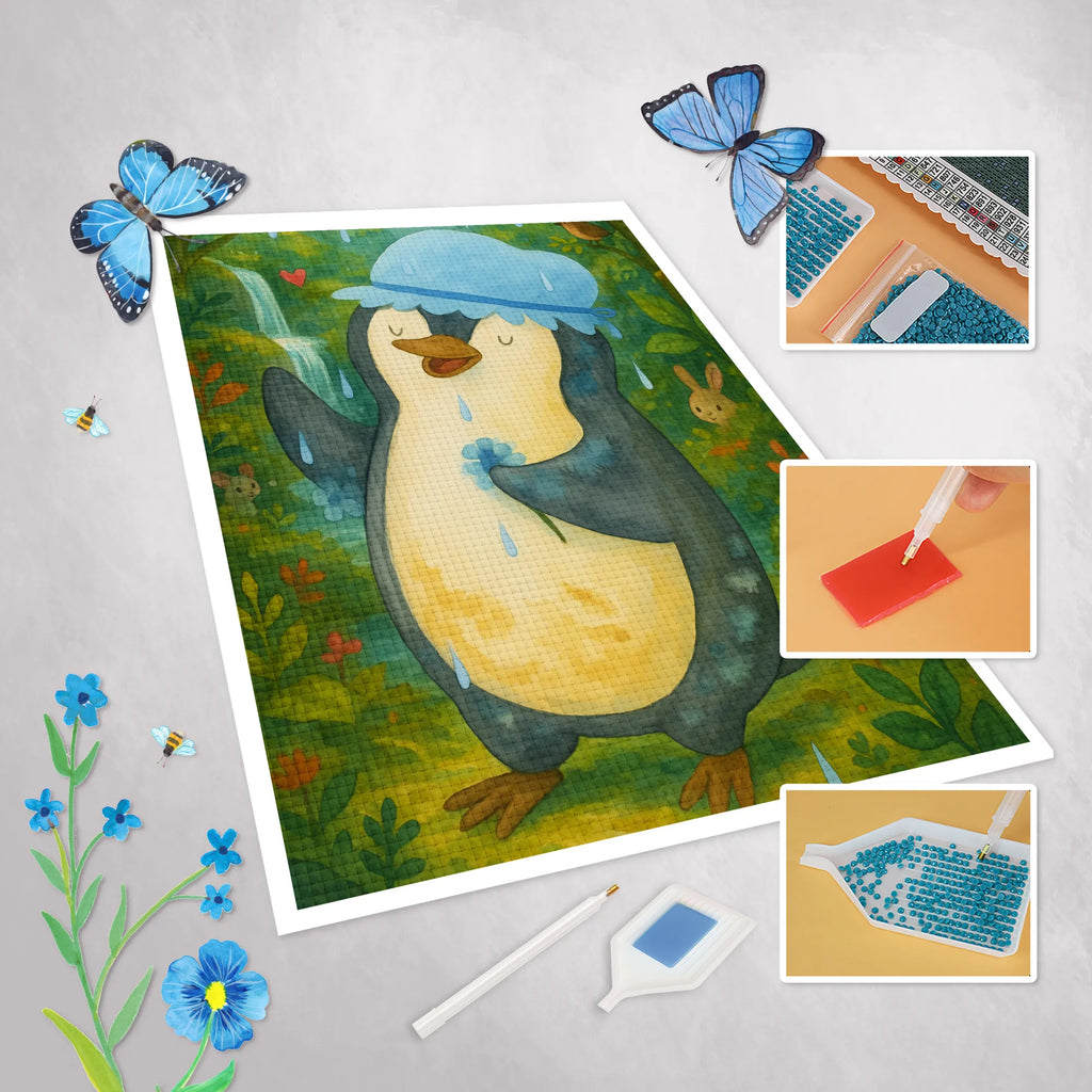 Diamond Painting Penguin have a shower Design Penguin, North Pole, Winter, Penguins, penguins, new start, shower, motivation, new beginning, life motto, being happy