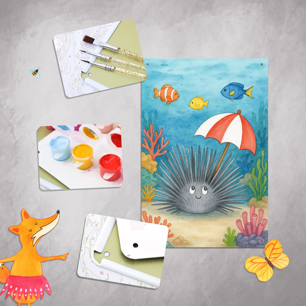 Malen nach Zahlen Metallschild Seeigel Design DIY, Ausmalbild, Malen, Künstler, Kunstwerk, Malen nach Zahlen, Baseln, Bastelidee, Kreativität, Meerestiere, Meer, Urlaub, Selbstakzeptanz, Hier und Jetzt, Selbstliebe, Seeigel, Leben, Lebe, Achtsamkeit