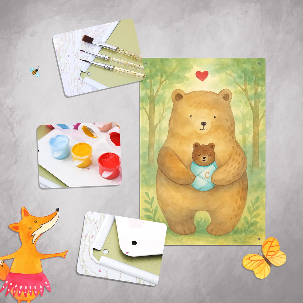 Malen nach Zahlen Metallschild Bär Baby Design Kreativität, Baseln, Künstler, Malen nach Zahlen, Kunstwerk, Bastelidee, Malen, DIY, Ausmalbild, Bär, Teddy, Teddybär, Nichte, Taufe, Geburtstag, Glückwunsch, Baby, Geburt, Eltern, Mutter, Täufling, Neffe, Enkel, Enkelin