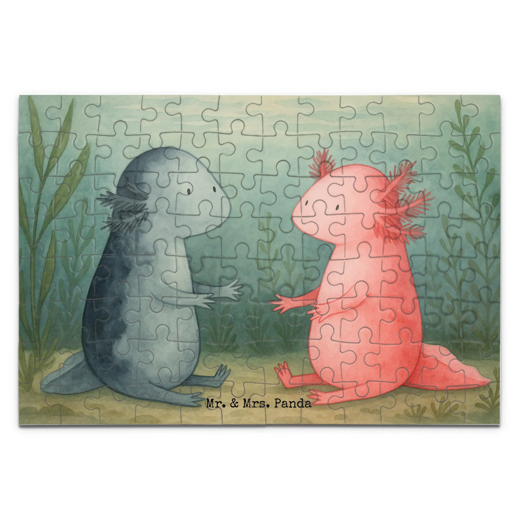 Puzzle Axolotl Liebe Design Puzzle, Axolotl, Molch, Verlobter, Freund, Ehemann, Axolot, Schwanzlurch, große Liebe, Liebesbeweis, Lurch, Lurche, Valentinstag, Jahrestag, Liebe