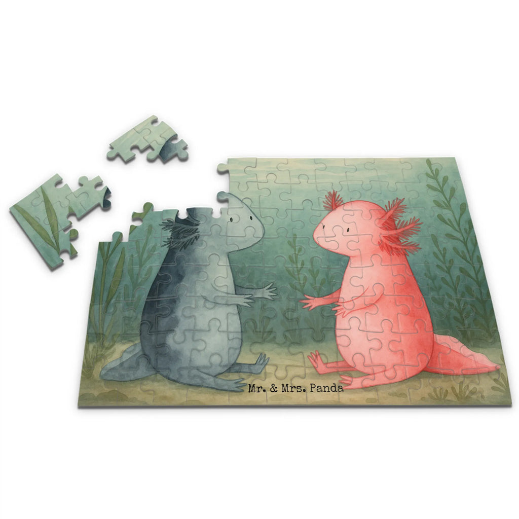 Puzzle Axolotl Liebe Design Puzzle, Axolotl, Molch, Verlobter, Freund, Ehemann, Axolot, Schwanzlurch, große Liebe, Liebesbeweis, Lurch, Lurche, Valentinstag, Jahrestag, Liebe