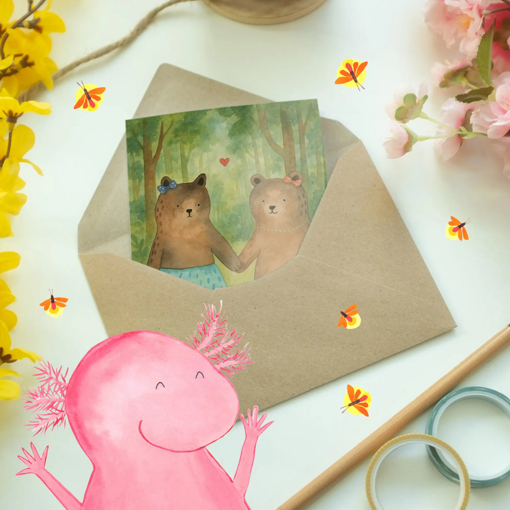 Grußkarte Bär Freundin Design Grußkarte, Klappkarte, Einladungskarte, Glückwunschkarte, Hochzeitskarte, Geburtstagskarte, Karte, Ansichtskarten, Bär, Teddy, Teddybär, Bär Freundin Beste Freund Liebe Liebesbeweis Verliebt Kumpel Kumpeliene