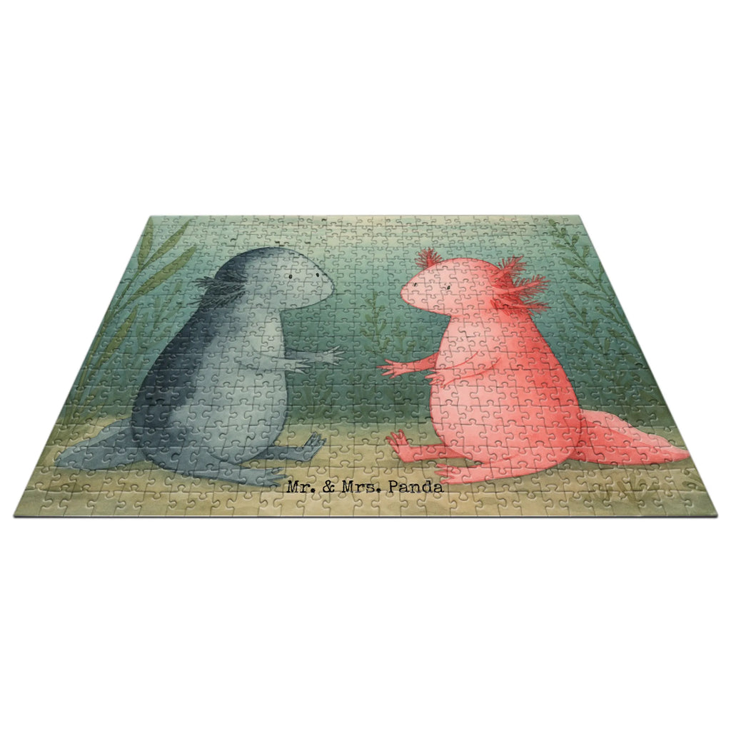 Puzzle Axolotl Liebe Design Puzzle, Axolotl, Molch, Verlobter, Freund, Ehemann, Axolot, Schwanzlurch, große Liebe, Liebesbeweis, Lurch, Lurche, Valentinstag, Jahrestag, Liebe