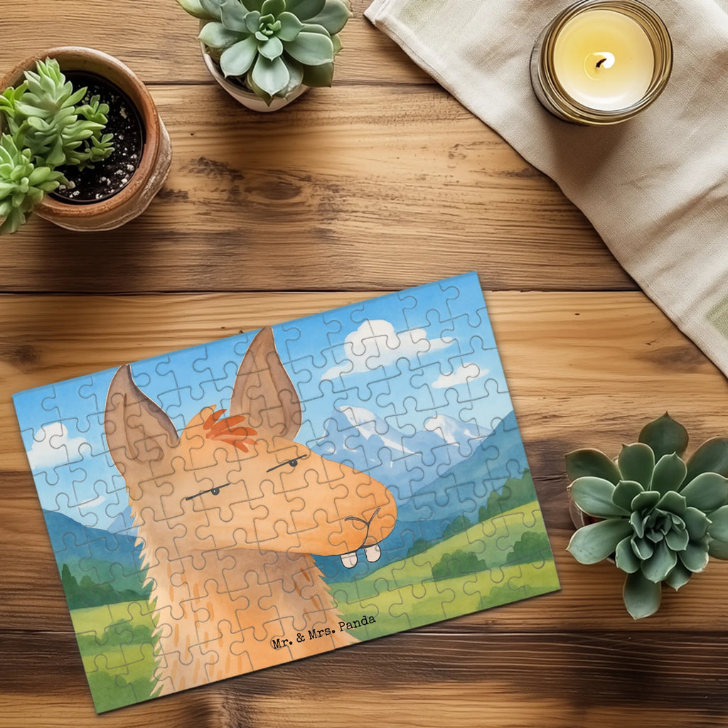Puzzle Lamakopf Genervt Design Puzzle, Lama, Alpaka, beste Freundin, Chefin, Freundin, genervt sein, Partnerin, Recht haben, Büro, Büroalltag, Azubi, Lamas, Chef