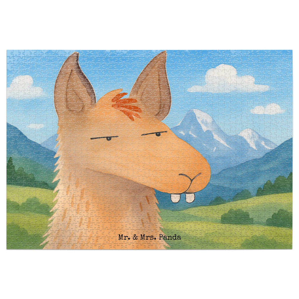 Puzzle Lamakopf Genervt Design Puzzle, Lama, Alpaka, beste Freundin, Chefin, Freundin, genervt sein, Partnerin, Recht haben, Büro, Büroalltag, Azubi, Lamas, Chef