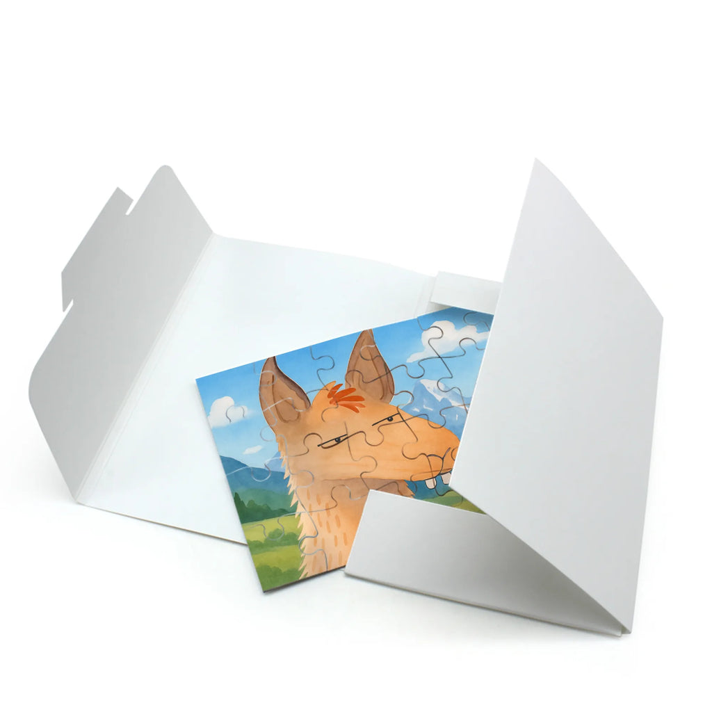 Puzzle Lamakopf Genervt Design Puzzle, Lama, Alpaka, beste Freundin, Chefin, Freundin, genervt sein, Partnerin, Recht haben, Büro, Büroalltag, Azubi, Lamas, Chef