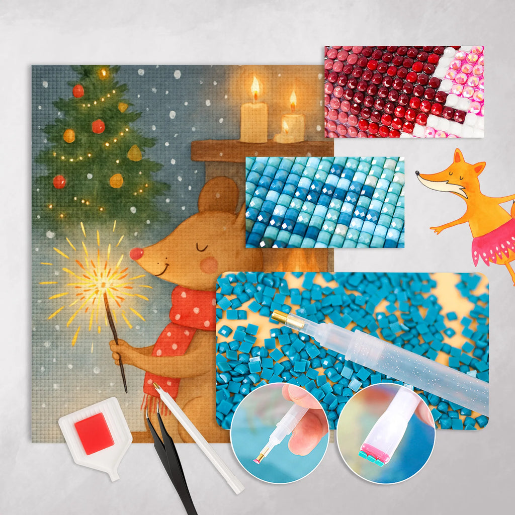Diamond Painting Maus Weihnachten Design DIY, Diamond Painting, Kreativität, Kristallbild, Winter, Weihnachten, Weihnachtsdeko, Nikolaus, Advent, Heiligabend, Wintermotiv, Frohe Weihnachten, Mäuschen, Weihnachtswunder, Maus, Weihnachtsgruß, Weihnachtsmotiv