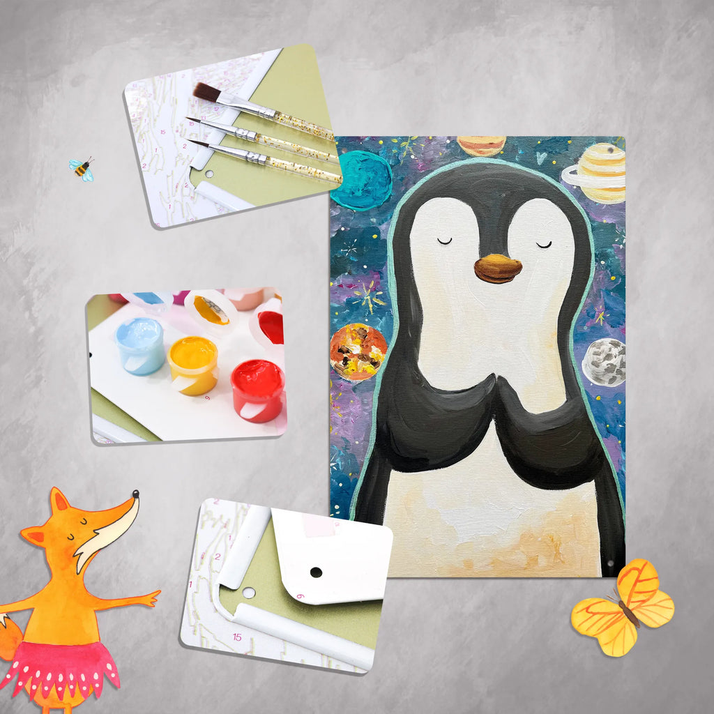 Malen nach Zahlen Metallschild Pinguin Universum Design Künstler, Ausmalbild, Bastelidee, Malen nach Zahlen, Kunstwerk, DIY, Kreativität, Baseln, Malen, Pinguin