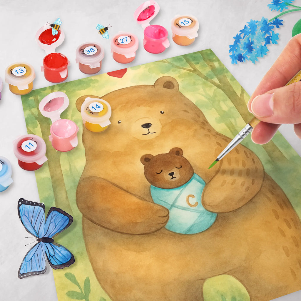 Malowanie według numerów Niedźwiedź Niemowlę Design Baseln, Künstler, DIY, Kreativität, Malen, Bastelidee, Kunstwerk, Malen nach Zahlen, Ausmalbild, Bär, Teddy, Teddybär, Taufe, Enkel, Glückwunsch, Täufling, Nichte, Baby, Geburt, Neffe, Geburtstag, Mutter, Eltern, Enkelin