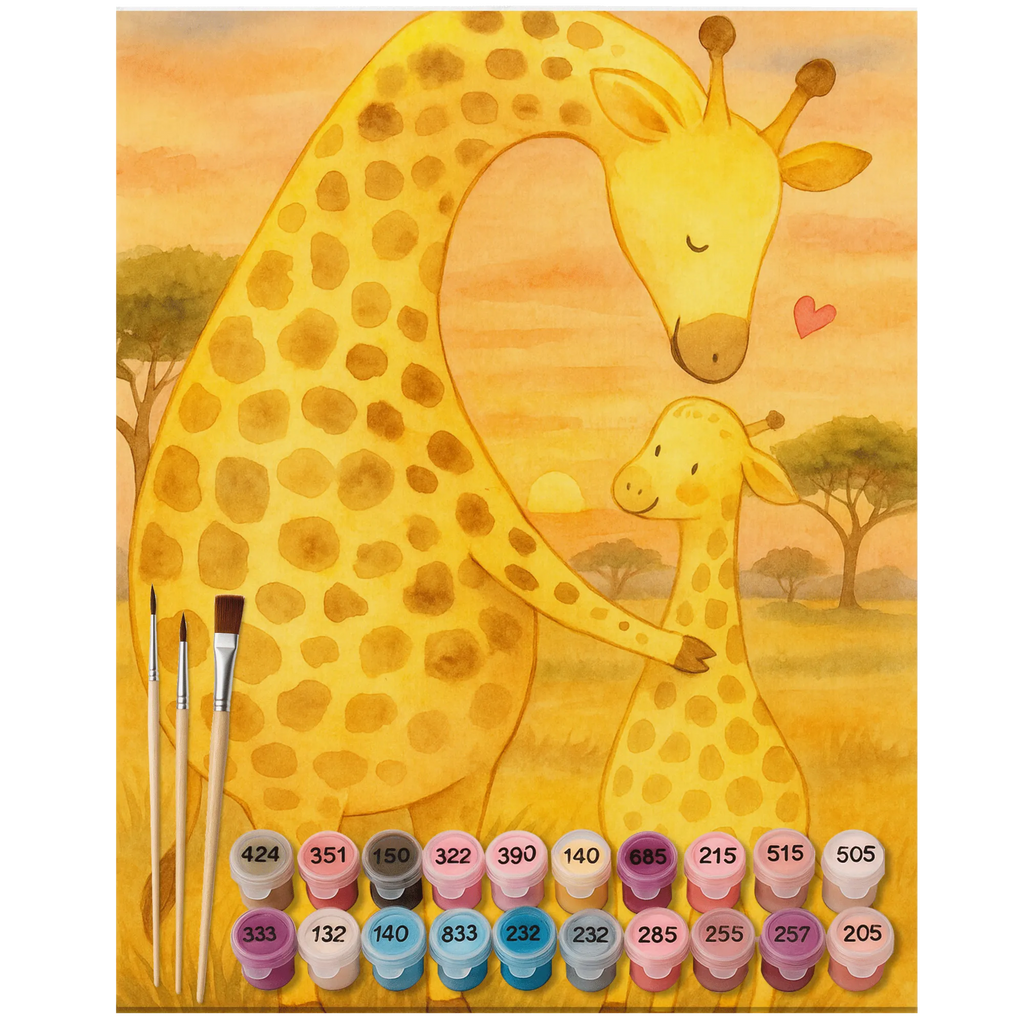 Paint by Numbers giraffe child Design Africa, daughter, son, favourite person, child, mother, mum, giraffe