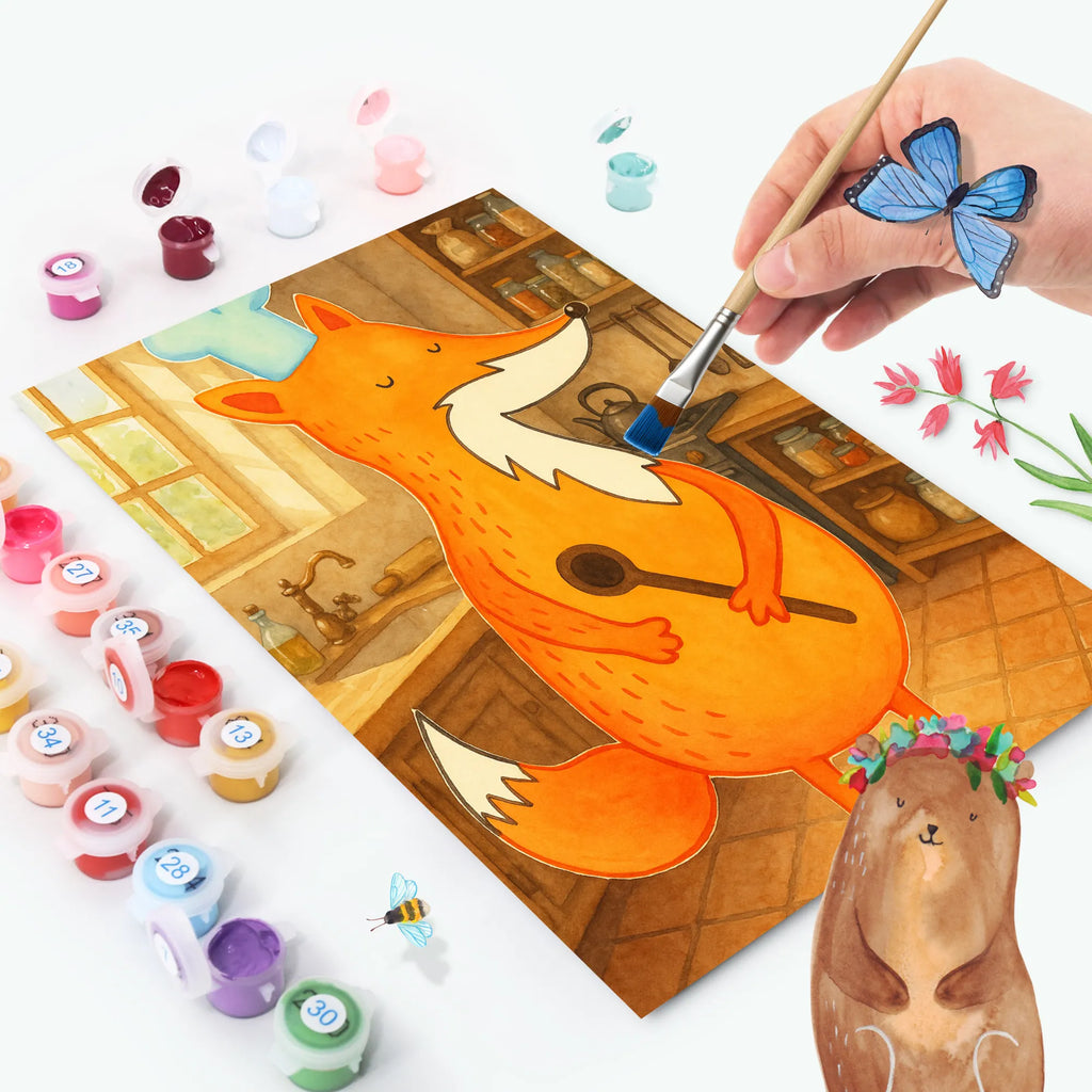 Paint by Numbers Fox A cook Design Ausmalbild, Kunstwerk, Malen nach Zahlen, Fuchs, Bäcker, Füchse, Küche Deko, witzig, Spruch lustig, Küche Spruch, Party Spruch, Köche, Koch Geschenk