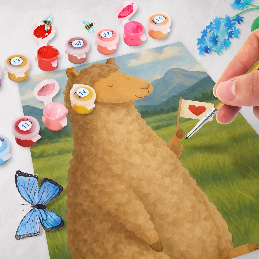 Malen nach Zahlen Alpaka Fahne Design Ausmalbild, Malen, Bastelidee, Kreativität, Kunstwerk, Baseln, Malen nach Zahlen, DIY, Künstler, Alpaka, Lama, Lamas, Liebe, Alpakas