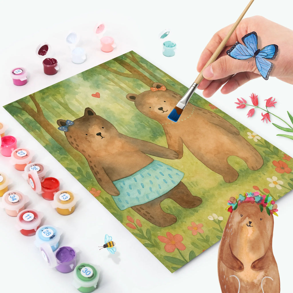 Paint by Numbers bear Girlfriend Design Baseln, Malen, Bastelidee, Malen nach Zahlen, Ausmalbild, Kreativität, Kunstwerk, DIY, Künstler, Bär, Teddy, Teddybär, Bär Freundin Beste Freund Liebe Liebesbeweis Verliebt Kumpel Kumpeliene