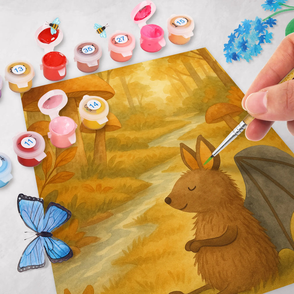 Malowanie według numerów Nietoperz siedzenie Design Malen, Malen nach Zahlen, Baseln, DIY, Kunstwerk, Bastelidee, Ausmalbild, Künstler, Kreativität, Tiermotive, Gute Laune, lustige Sprüche, Tiere, Fledermaus, Motivation, entspannen, Fledermäuse