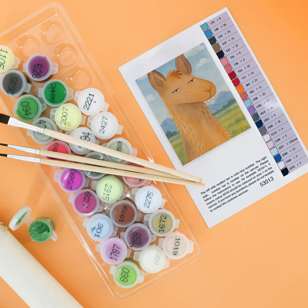 Malen nach Zahlen Lamakopf Genervt Design Bastelidee, Malen, Ausmalbild, Malen nach Zahlen, Künstler, DIY, Baseln, Kunstwerk, Kreativität, Lama, Alpaka, Azubi, Büro, Freundin, beste Freundin, Chef, Lamas, Partnerin, Büroalltag, Chefin, Recht haben, genervt sein