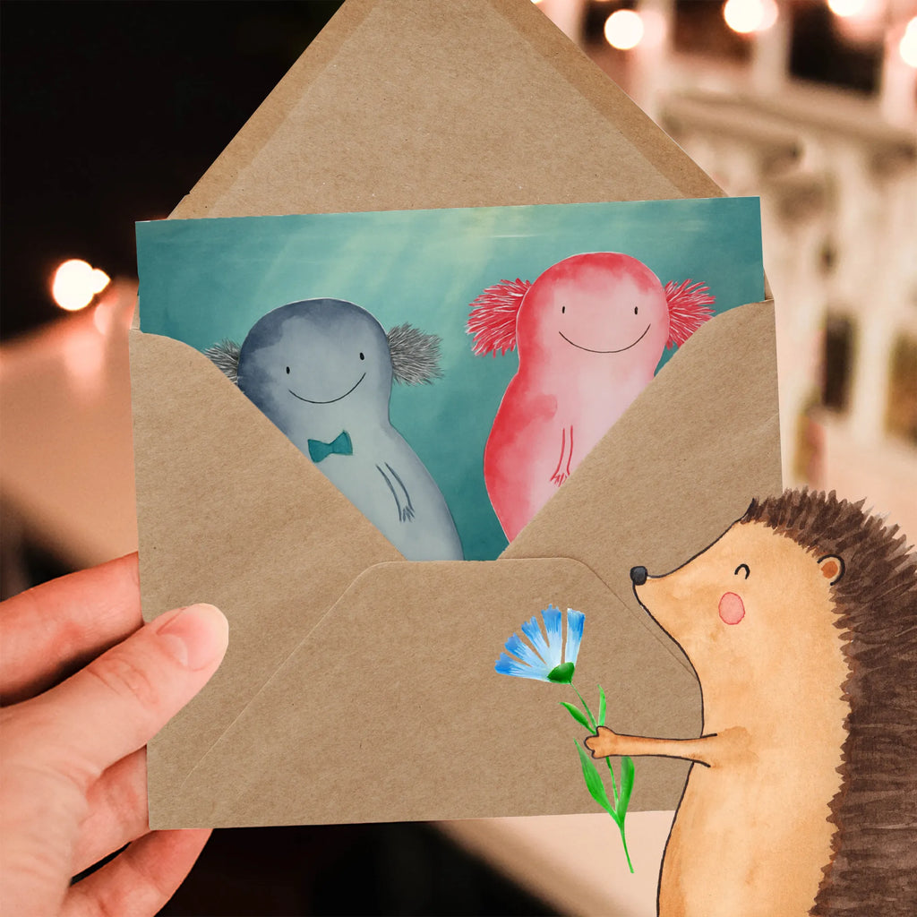 Deluxe Karte Axolotl Liebe Design Karte, Grußkarte, Klappkarte, Einladungskarte, Glückwunschkarte, Hochzeitskarte, Geburtstagskarte, Hochwertige Grußkarte, Hochwertige Klappkarte, Liebe, Partner, Freund, Freundin, Ehemann, Ehefrau, Heiraten, Verlobung, Heiratsantrag, Liebesgeschenk, Jahrestag, Hocheitstag, Valentinstag, Geschenk für Frauen, Hochzeitstag, Mitbringsel, Geschenk für Freundin, Geschenk für Partner, Liebesbeweis, für Männer, für Ehemann