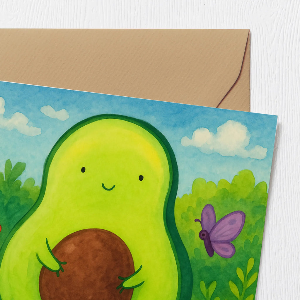 Deluxe Karte Avocado Kern Design Karte, Grußkarte, Klappkarte, Einladungskarte, Glückwunschkarte, Hochzeitskarte, Geburtstagskarte, Hochwertige Grußkarte, Hochwertige Klappkarte, Avocado, Veggie, Vegan, Gesund, Avokado, Avocadokern, Kern, Pflanze, Spruch Leben