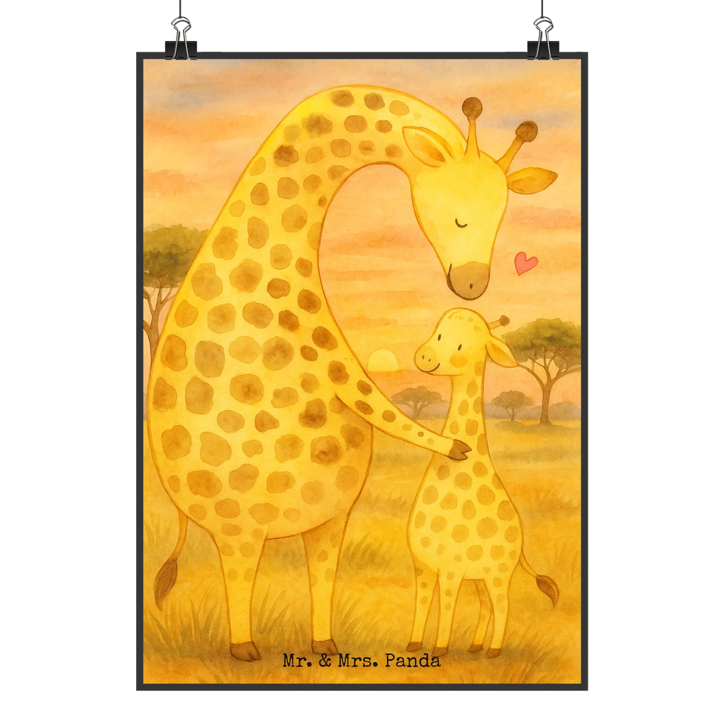 Poster Giraffe Kind Design Poster, Wandposter, Bild, Wanddeko, Küchenposter, Kinderposter, Wanddeko Bild, Raumdekoration, Wanddekoration, Handgemaltes Poster, Mr. & Mrs. Panda Poster, Designposter, Kunstdruck, Posterdruck, Afrika, Wildtiere, Giraffe, Kind, Mutter, Mama, Tochter, Sohn, Lieblingsmensch