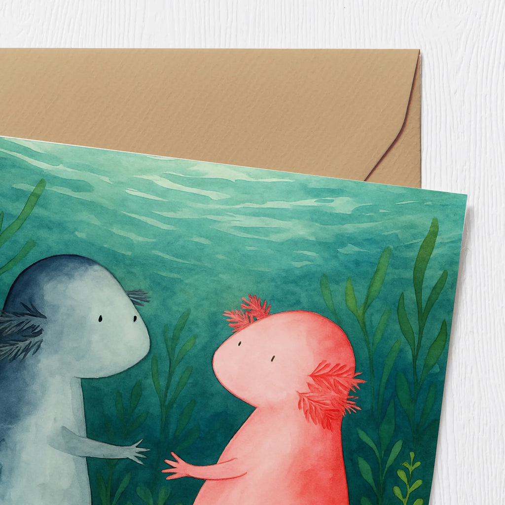 Deluxe Karte Axolotl Liebe Design Hochwertige Grußkarte, Einladungskarte, Klappkarte, Karte, Geburtstagskarte, Hochzeitskarte, Grußkarte, Hochwertige Klappkarte, Glückwunschkarte, Axolotl, Molch, Lurch, Axolot, Jahrestag, Liebesbeweis, Valentinstag, Lurche, Verlobter, Freund, Schwanzlurch, Liebe, Ehemann, große Liebe