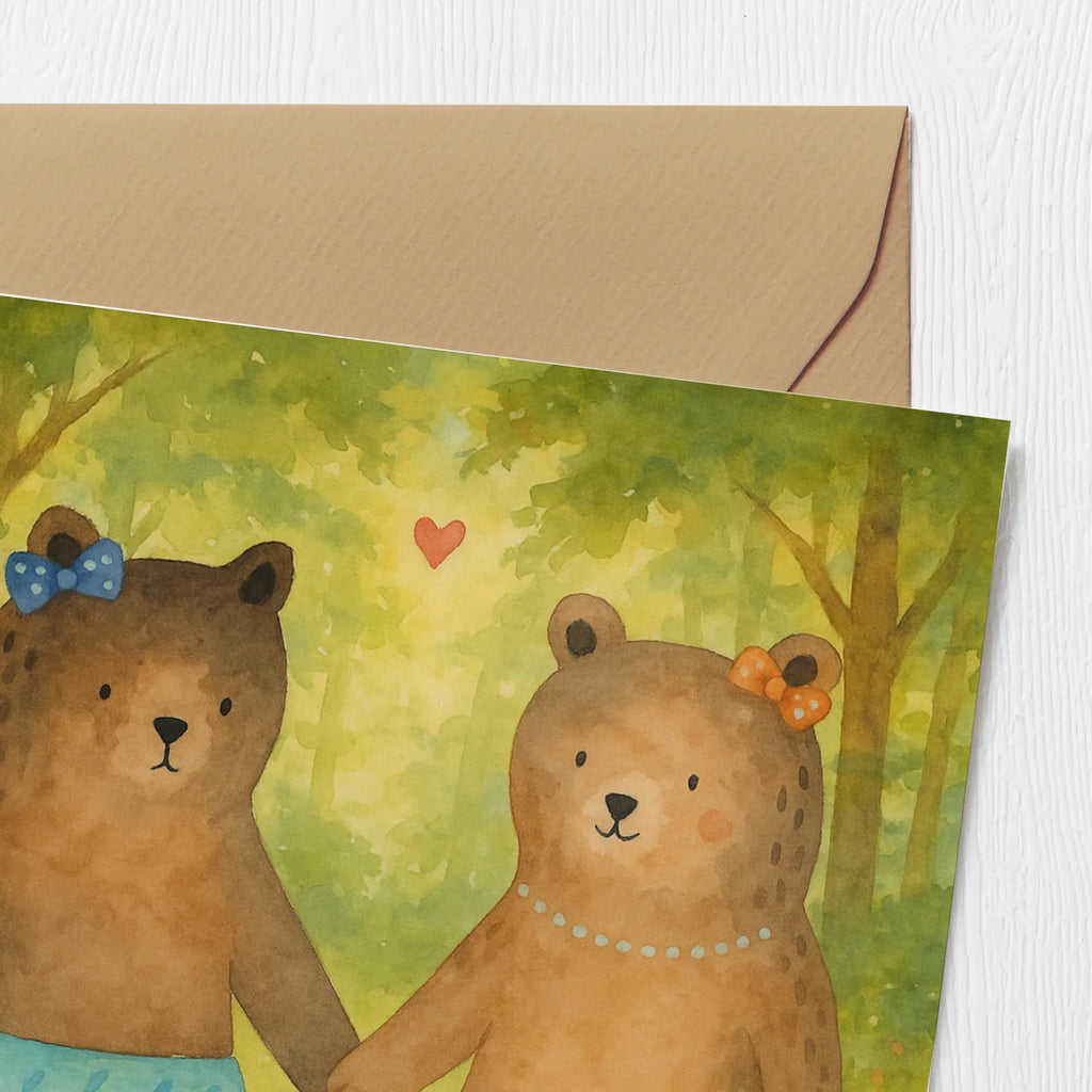 Deluxe Karte Bär Freundin Design Karte, Grußkarte, Klappkarte, Einladungskarte, Glückwunschkarte, Hochzeitskarte, Geburtstagskarte, Hochwertige Grußkarte, Hochwertige Klappkarte, Bär, Teddy, Teddybär, Bär Freundin Beste Freund Liebe Liebesbeweis Verliebt Kumpel Kumpeliene