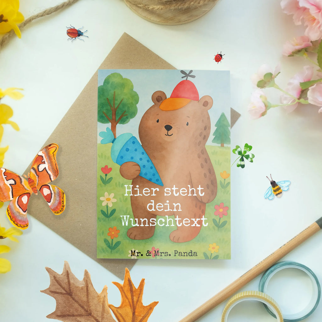 Personalisierte Grußkarte Bär Schultüte Design Grußkarte selbst gestalten, Personalisierte Geburtstagskarte, Personalisiertere Klappkarte, Personalisierte Hochzeitskarte, Grußkarte mit persönlichen Nachrichten, Personalisierte Grußkarte, Personalisierte Glückwunschkarte, Personalisierte Karte, Grußkarten personalisiert, Grußkarte als Geldgeschenk, Grußkarte mit Namen, Grußkarte selber drucken, Personalisierte Einladungskarte, Bär, Teddy, Teddybär, Erster Schultag Geschenk, Bär Motiv, Grundschule, Schulbeginn, Schulanfang, Einschulung Geschenk, Schule Geschenk, Schultüte